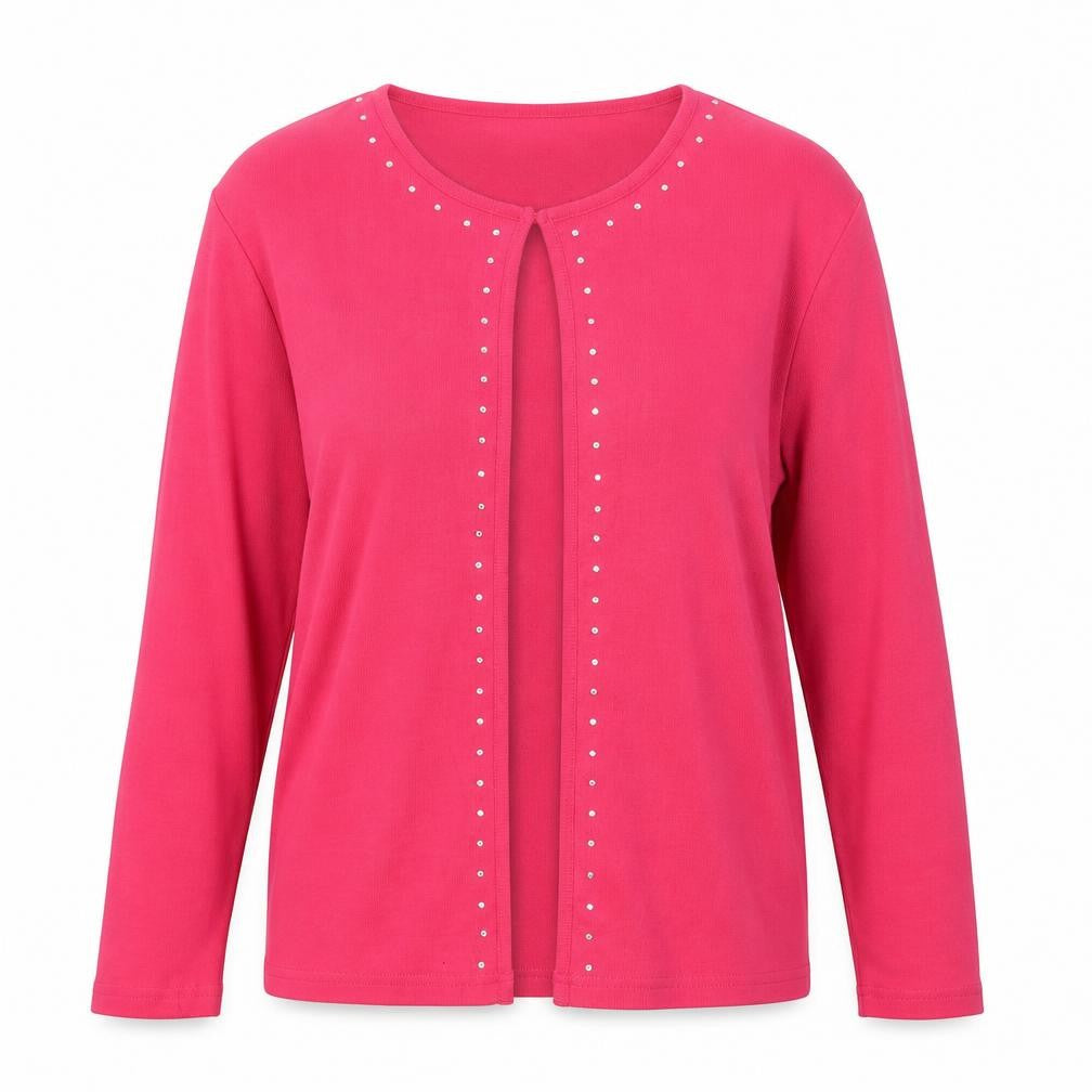 TIGI Womens Pink Round Neck  Polyester Cardigan Jumper Size 14