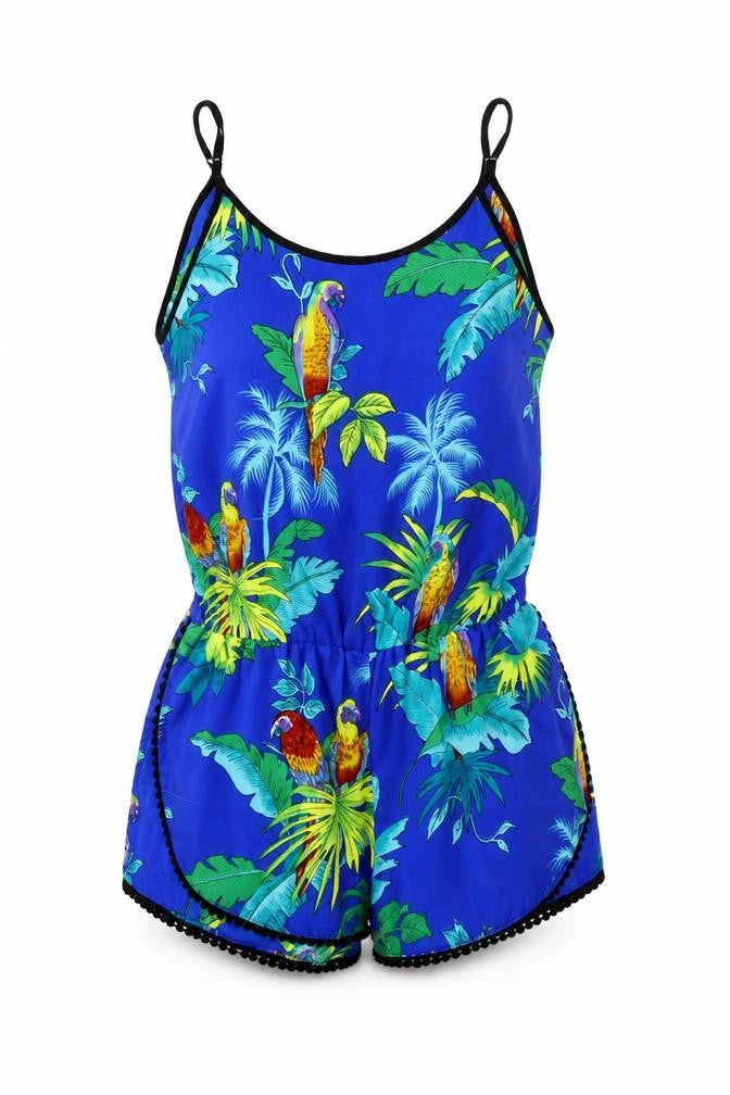 QED London Womens Blue Floral Polyester Jumpsuit One-Piece Size 10
