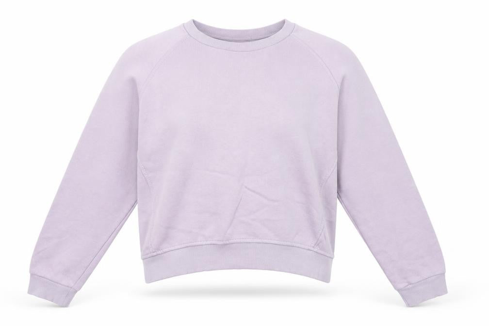 Front view of Primark women’s blue round neck cotton jumper, size UK 12