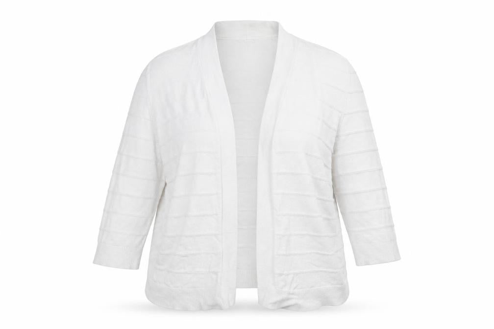 Front view of Tu women’s white v-neck cotton wrap jumper, size UK 16, - cropped