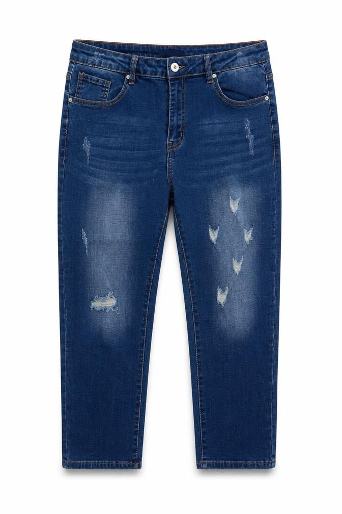 Sheilay Womens Blue  Cotton Cropped Jeans Size 34 L22 in Regular