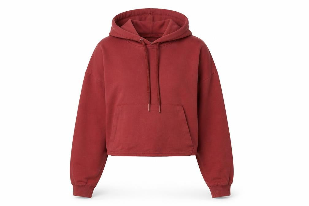 Bershka Womens Pink  Cotton Pullover Hoodie Size L   - Cropped