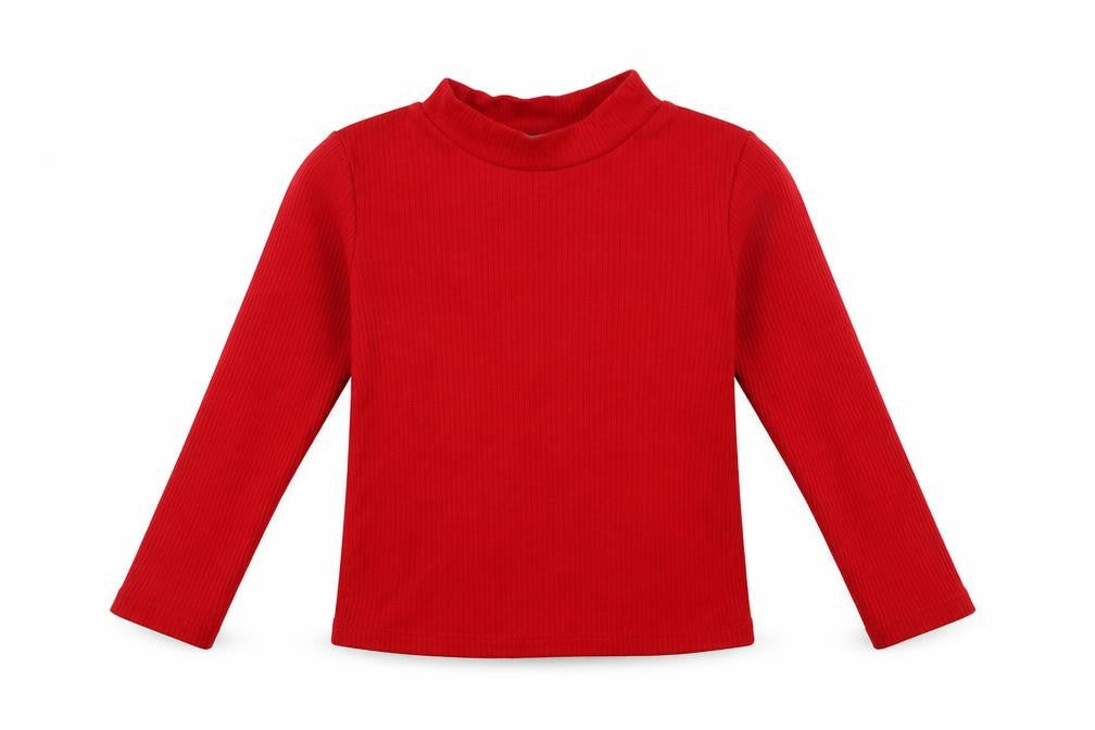 F&F Girls Red Mock Neck  Viscose Pullover Jumper Size 3-4 Years