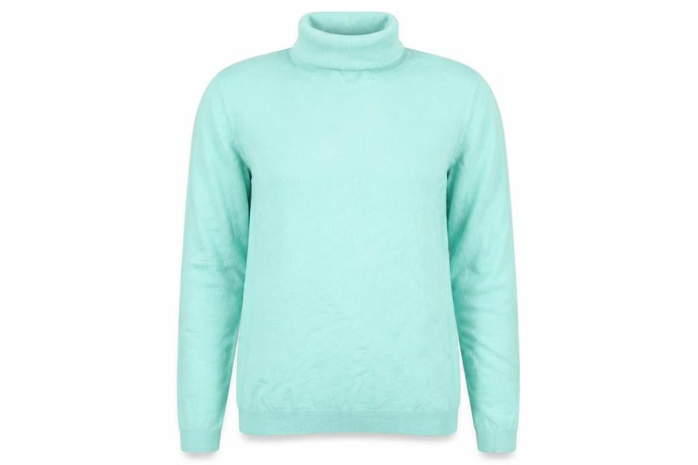 Country Casuals Womens Green Roll Neck  Viscose Pullover Jumper Size S