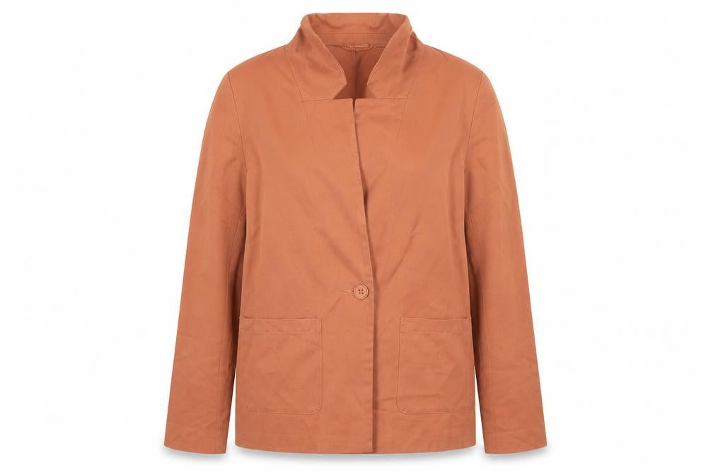 Front view of Divided women’s brown jacket, size UK 12