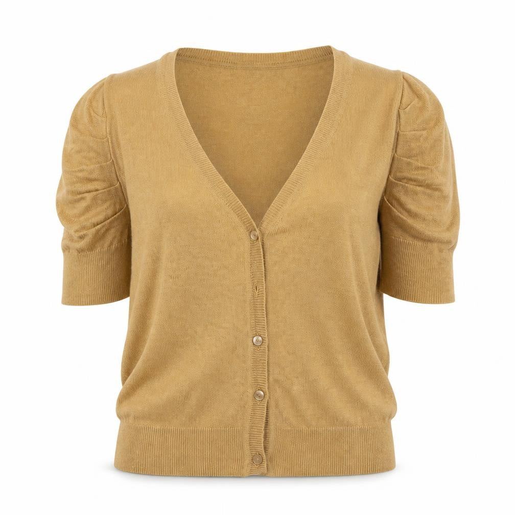 George Womens Brown V-Neck  Viscose Cardigan Jumper Size 8