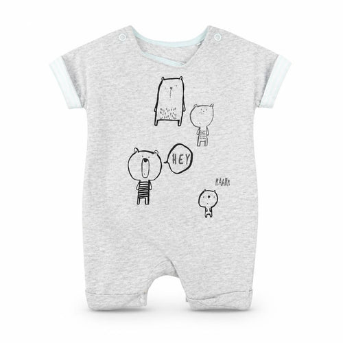 Mothercare Baby Grey Animal Print Cotton Babygrow One-Piece Size Newborn   - BEAR