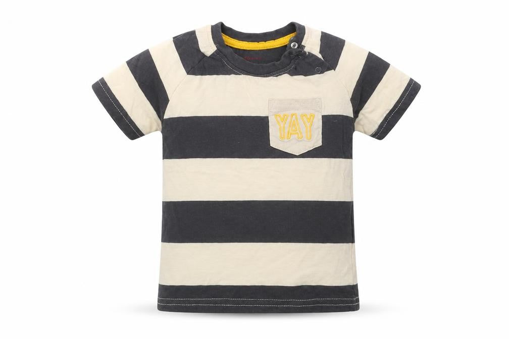 Primark Boys Multicoloured Striped Cotton Basic T-Shirt Size 6-9 Months Crew Neck  - YAY