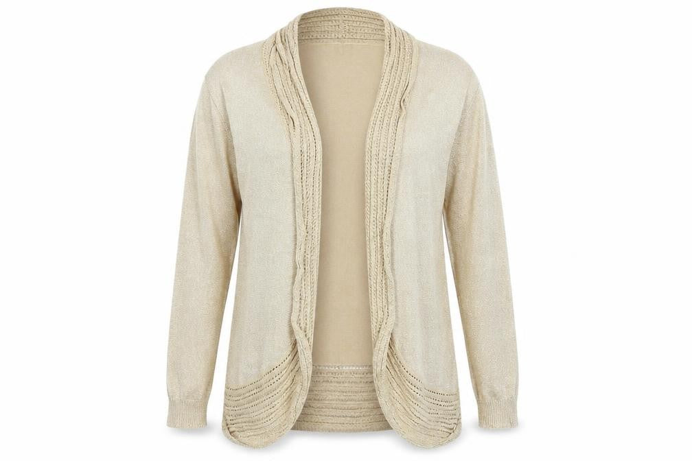 Soon Womens Gold Round Neck  Viscose Cardigan Jumper Size 18