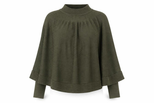 Front view of ASOS women’s brown roll neck acrylic jumper, size UK 10