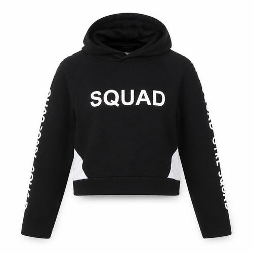 YD Girls Black  Polyester Pullover Hoodie Size 10-11 Years   - girl squad