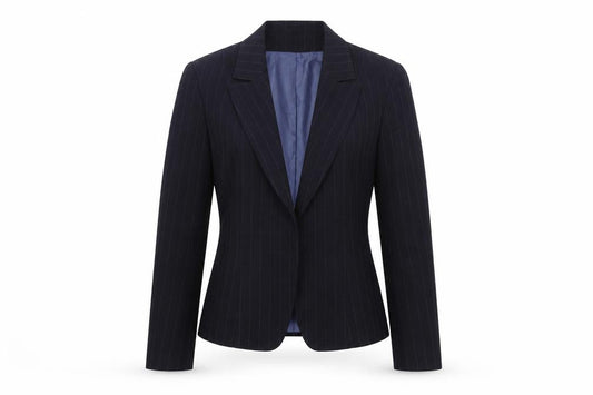 Front view of George women’s blue jacket blazer, size UK 10, button
