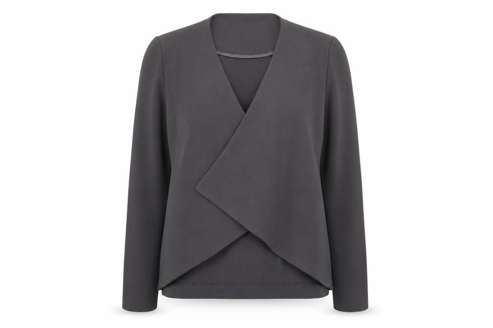 Front view of George women’s grey jacket blazer, size UK 10