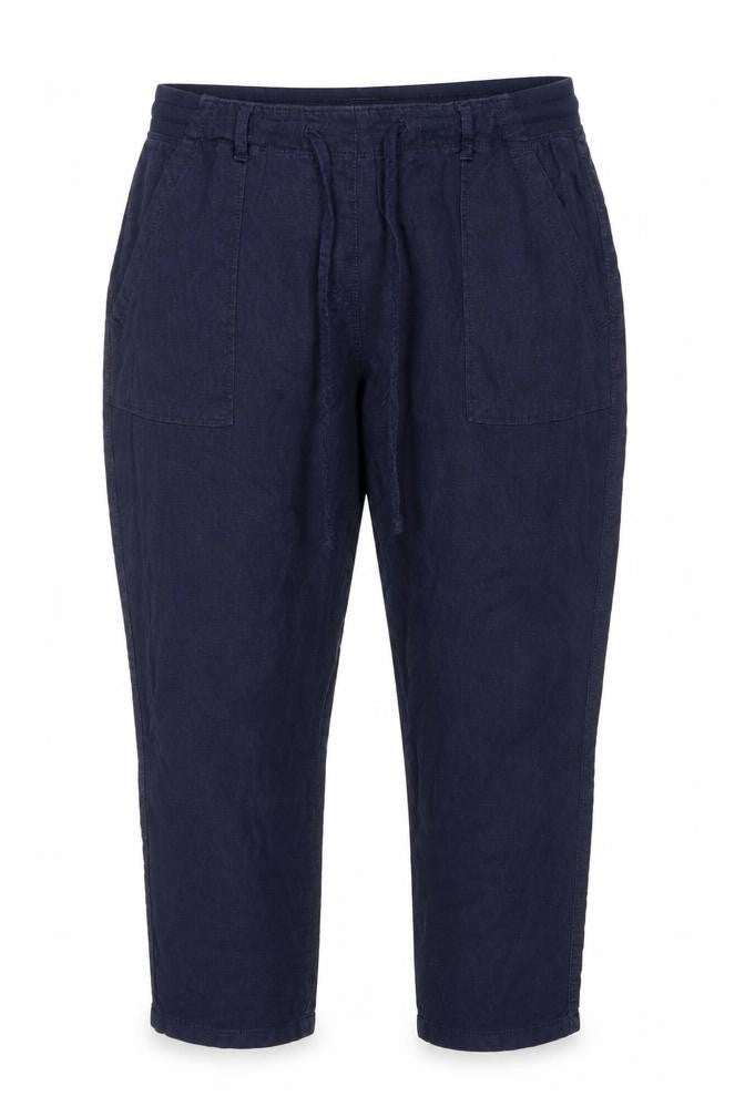 M&S Womens Blue  Viscose Bloomer Trousers Size 14 L27 in Regular
