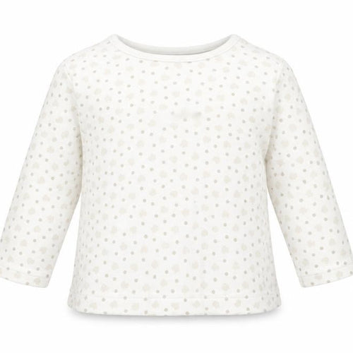 Disney Baby White Polka Dot Cotton Basic T-Shirt Size 3-6 Months Round Neck
