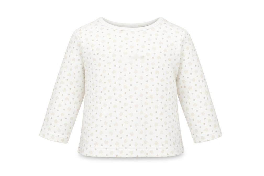 Disney Baby White Polka Dot Cotton Basic T-Shirt Size 3-6 Months Round Neck