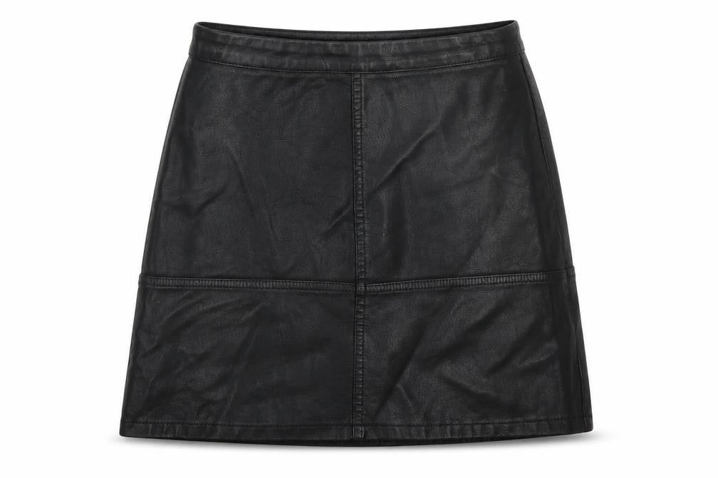 New Look Womens Black  Polyurethane Straight & Pencil Skirt Size 4