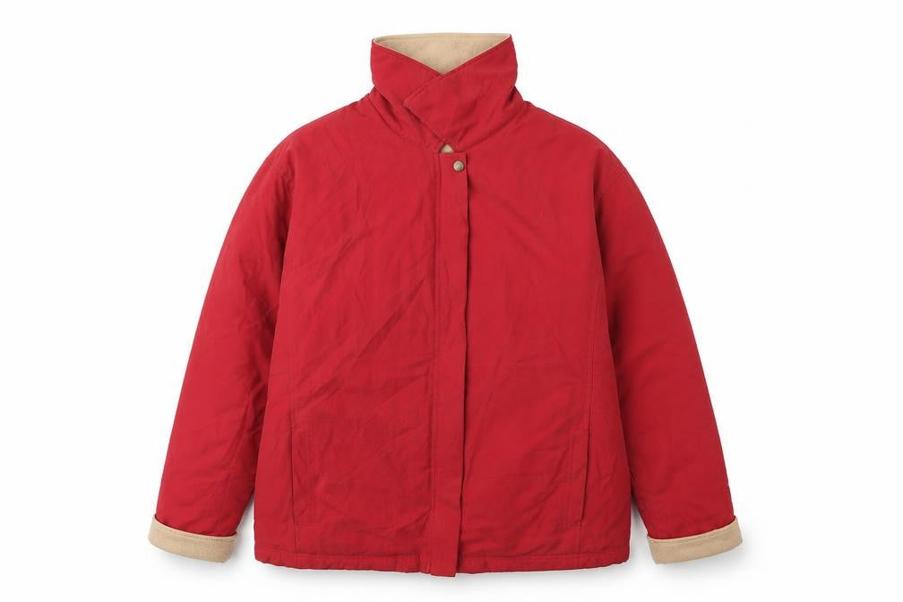 Front view of Marks & Spencer women’s red jacket, size UK 14