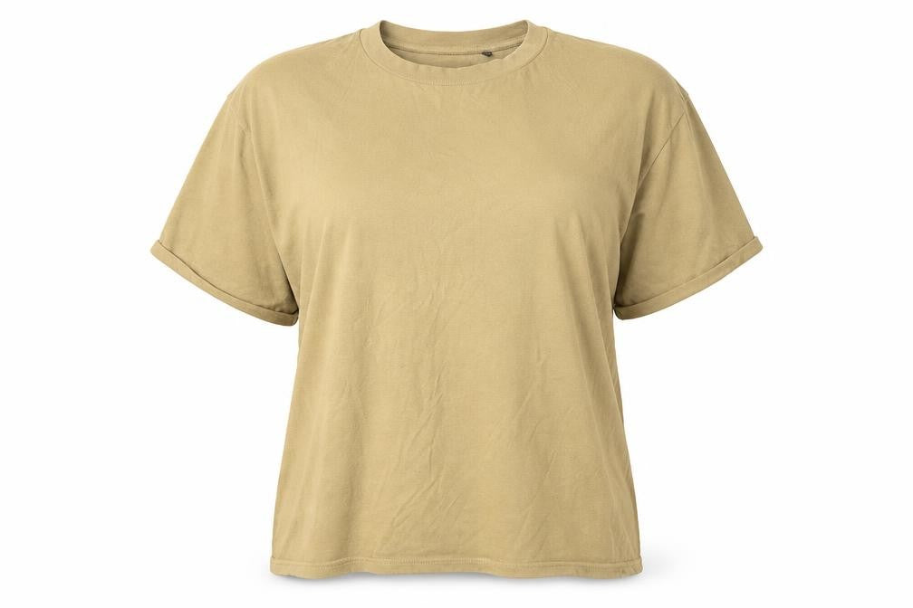 Brave Soul Womens Green  Cotton Basic T-Shirt Size L Round Neck