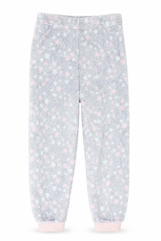 Front view of Primark girls’ grey spotted polyester one piece, size 3-4, years
