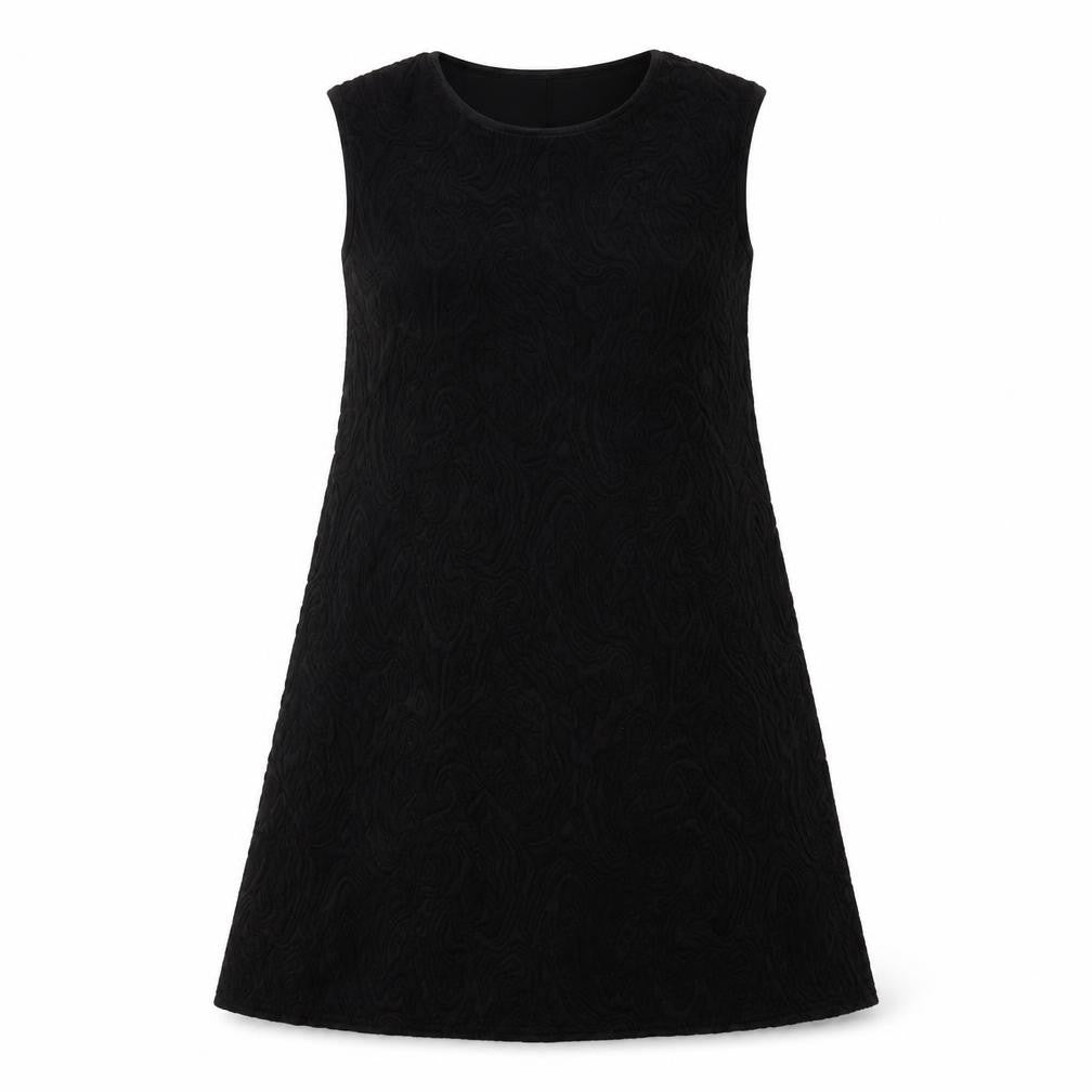 Amaya Womens Black Paisley  A-Line  Size 14  Round Neck