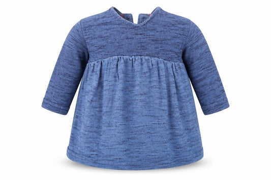 Front view of Next Baby Blue Cotton Shift, size 0-3, Months Round Neck