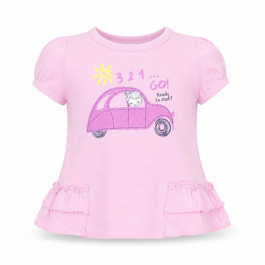Benetton Baby Pink  Cotton Basic T-Shirt Size 6-9 Months Round Neck