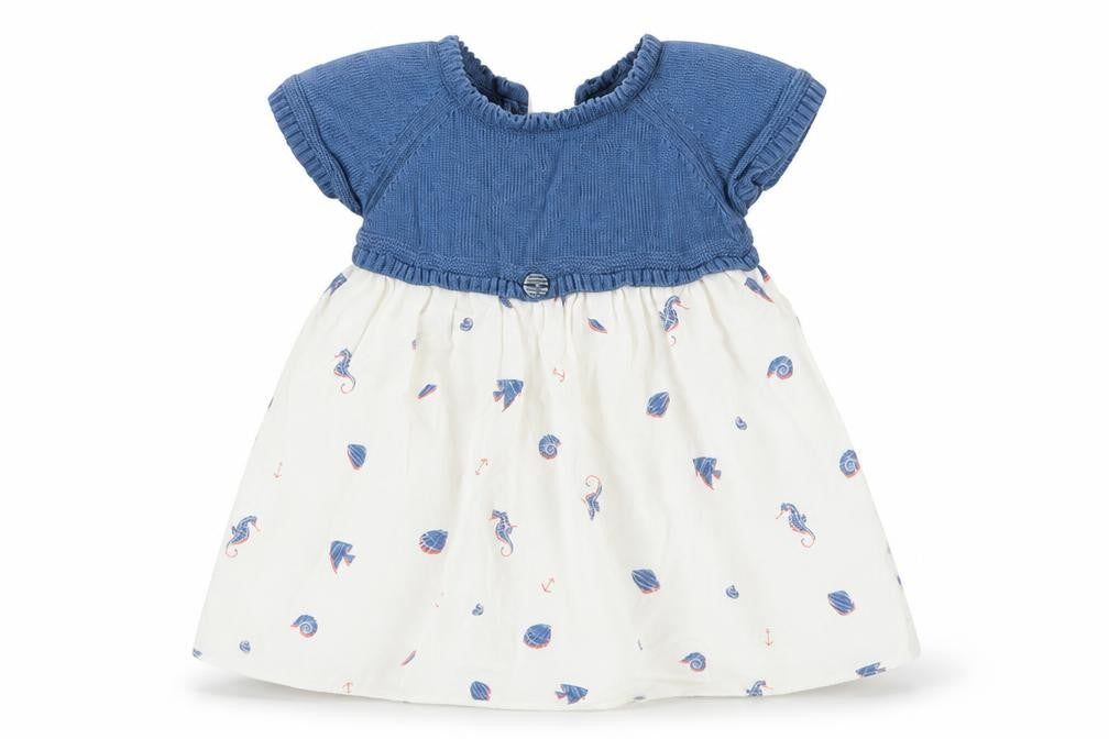 Wedoble Baby Blue  Cotton Shift  Size 0-3 Months  Round Neck