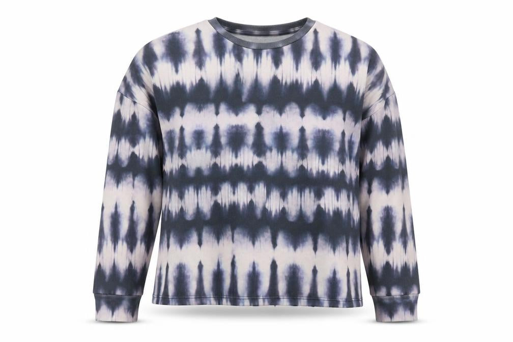 Front view of Papaya women’s blue round neck polyester jumper, size S