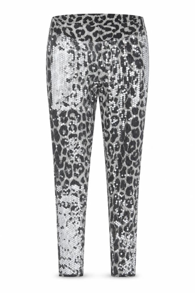 PURE OXEGEN Womens Grey Animal Print Viscose Jogger Leggings Size S L27 in