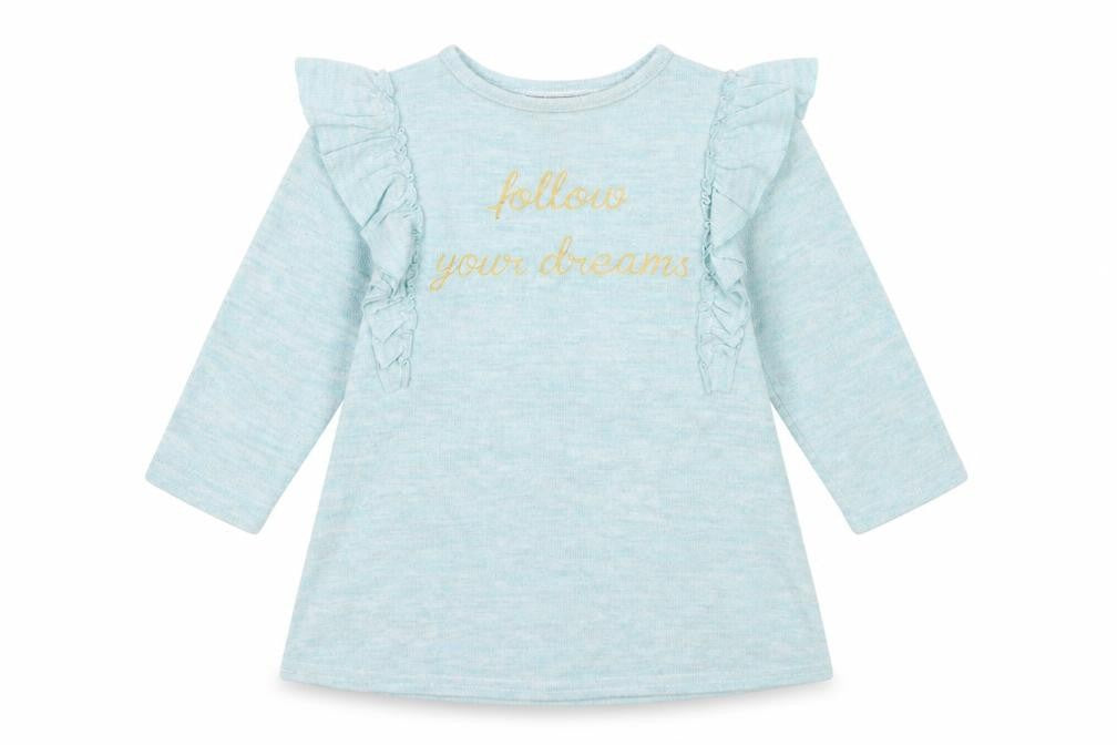 Primark Girls Green  Viscose Jumper Dress  Size 12-18 Months  Round Neck