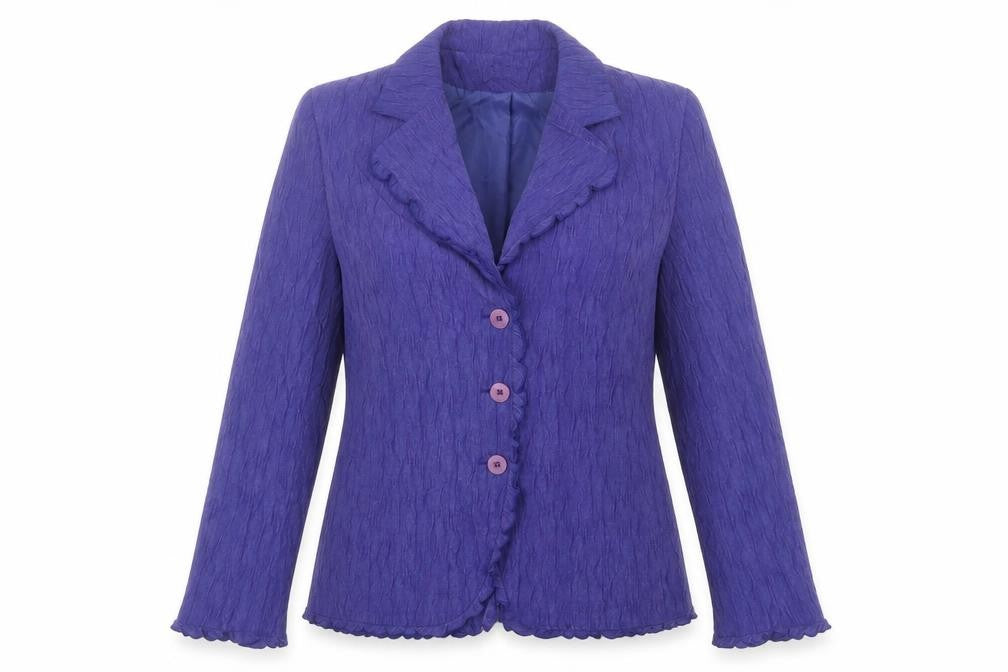 Front view of Chianti women’s blue jacket, size UK 12