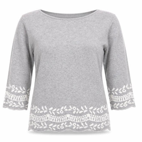 Love Knitwear Womens Grey Round Neck  Viscose Pullover Jumper Size 10