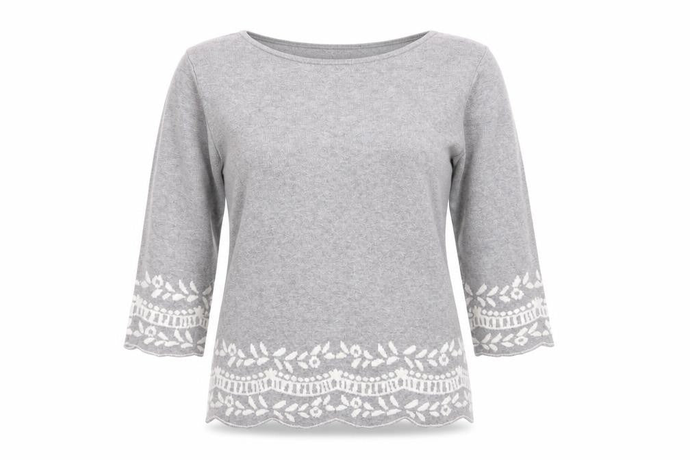 Love Knitwear Womens Grey Round Neck  Viscose Pullover Jumper Size 10