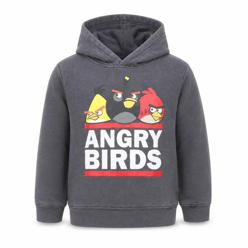 H&M Girls Grey  Cotton Pullover Hoodie Size 3-4 Years   - Angry Birds