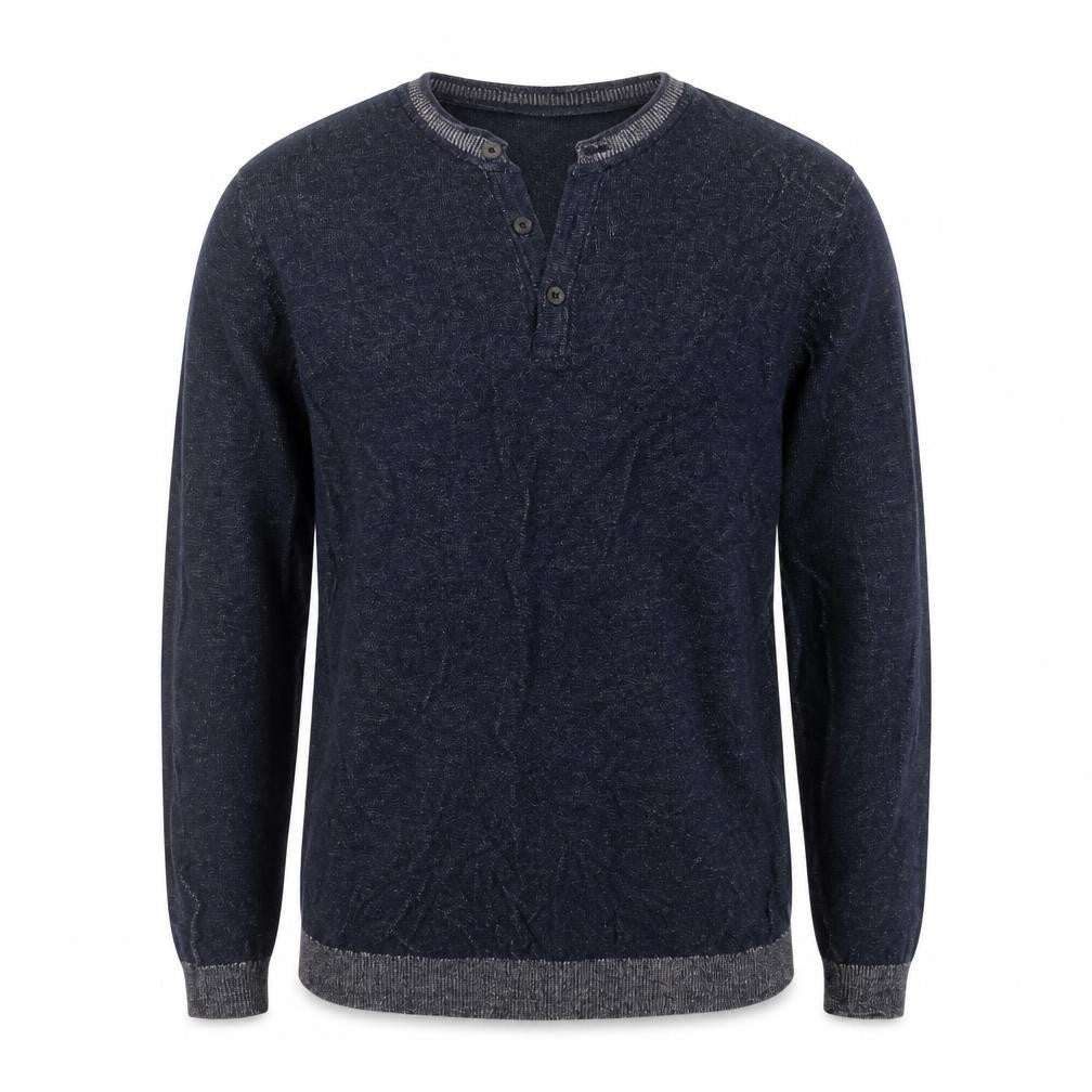 Front view of George men’s blue v-neck cotton jumper, size M