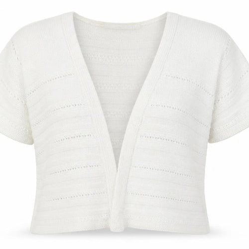 EWM Womens White V-Neck  Acrylic Cardigan Jumper Size L