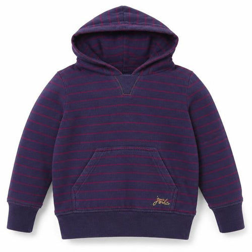 Joule Girls Purple Striped Cotton Pullover Hoodie Size 5 Years