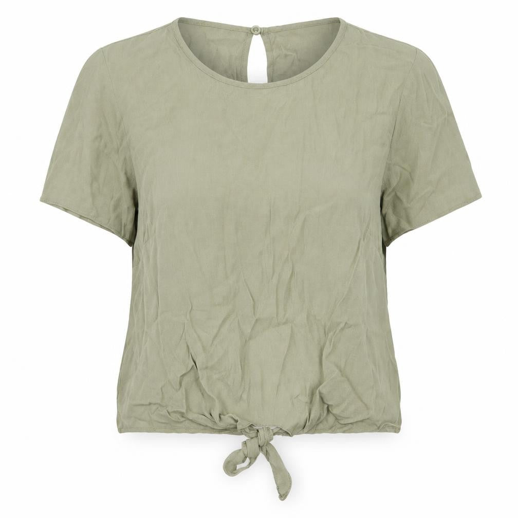 New Look Womens Green  Viscose Basic Blouse Size 8 Round Neck