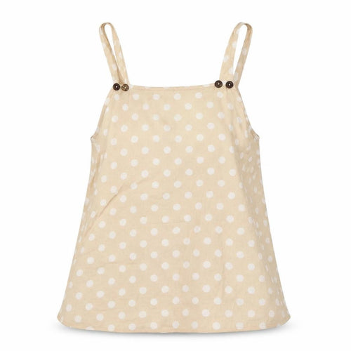 ASOS Womens Beige Polka Dot Cotton Camisole Blouse Size 6 Square Neck