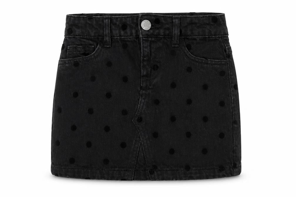 I Love Girls Wear Girls Black Polka Dot Cotton A-Line Skirt Size 6 Years  Regular