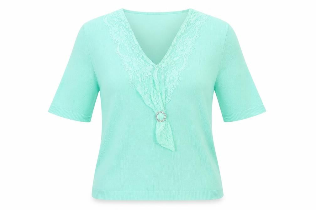 Jenny Loyd Womens Green V-Neck  Acrylic Pullover Jumper Size XL