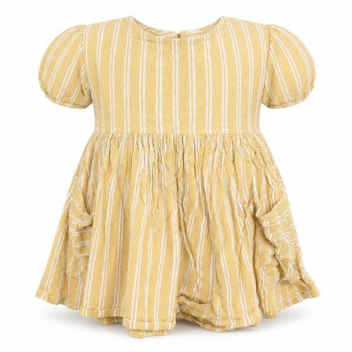 NEXT Girls Orange Striped Viscose A-Line  Size 3-6 Months  Round Neck