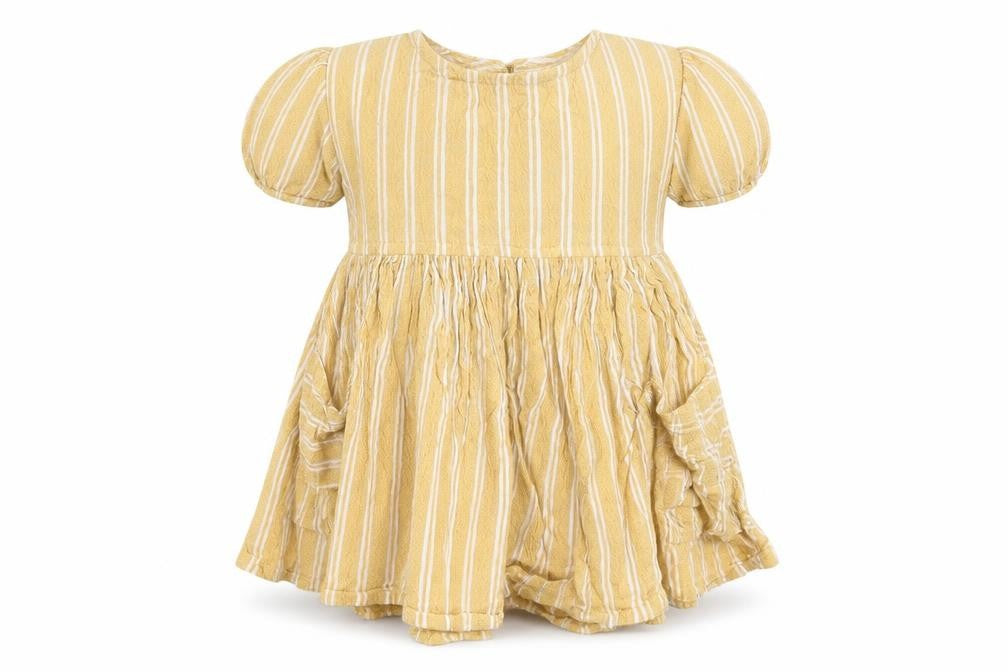 NEXT Girls Orange Striped Viscose A-Line  Size 3-6 Months  Round Neck