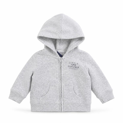 CARTERS Boys Grey  Cotton Full Zip Jumper Size 3-6 Months   - LITTLE GENTLEMAN