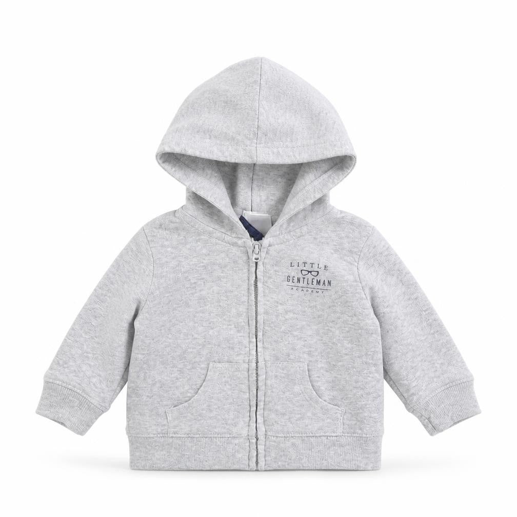 CARTERS Boys Grey  Cotton Full Zip Jumper Size 3-6 Months   - LITTLE GENTLEMAN