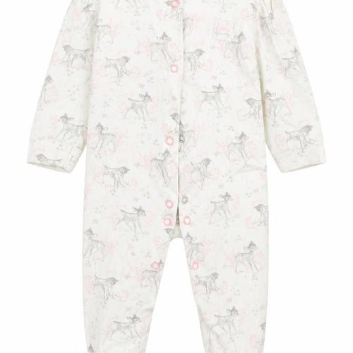 George Girls White Animal Print Cotton Babygrow One-Piece Size 3-6 Months   - DINSEY. BAMBI