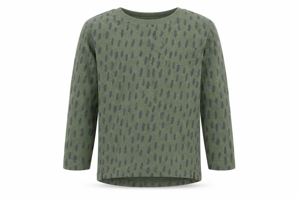 George Boys Green Animal Print Cotton Basic T-Shirt Size 2-3 Years Crew Neck