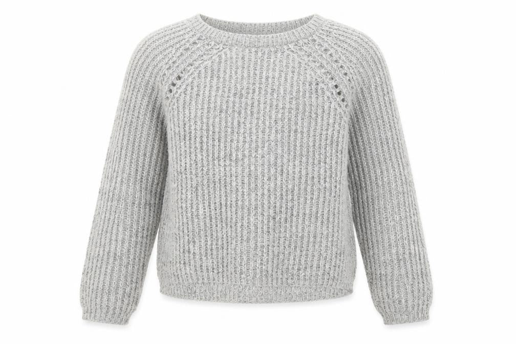 H&M Girls Grey Round Neck  Acrylic Pullover Jumper Size 11-12 Years