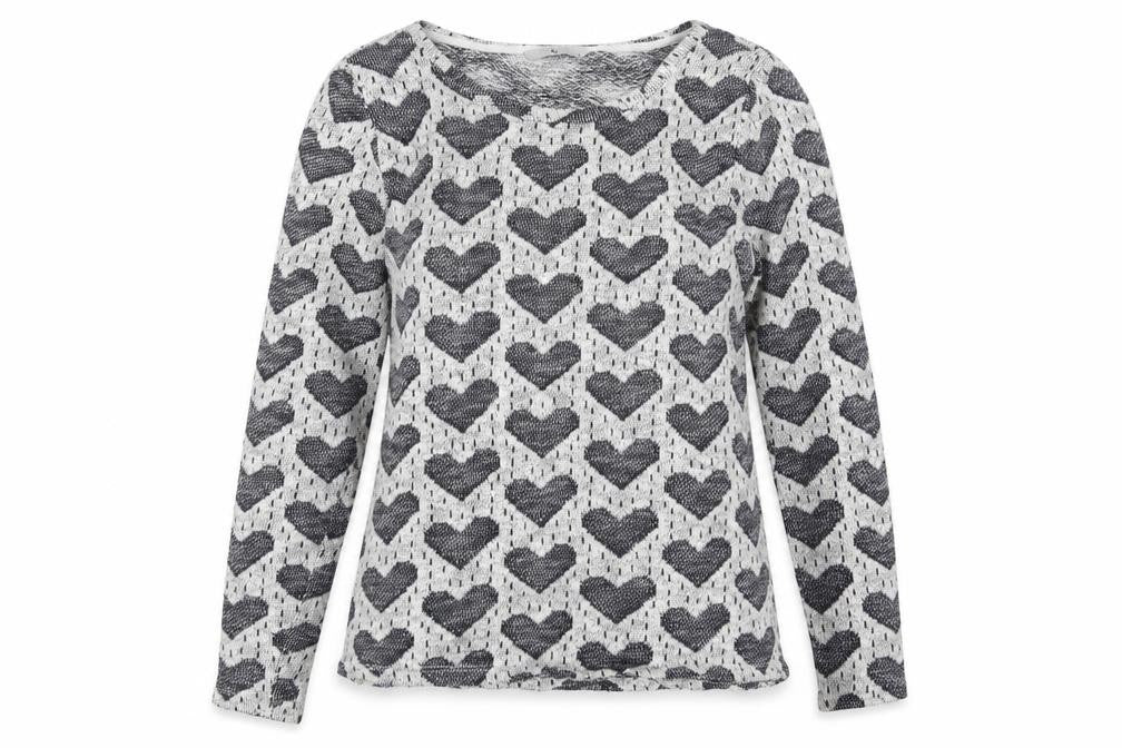 Front view of Tu women’s multicoloured round neck polka dot cotton jumper, size UK 8